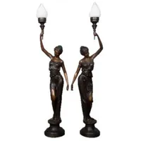 Casa Padrino Luxus Bronze Standleuchten Set - 2 Figurenleuchten