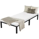 ML-Design Metallbett 90x200 cm auf Stahlrahmen Schwarz, Matratze H:10cm,