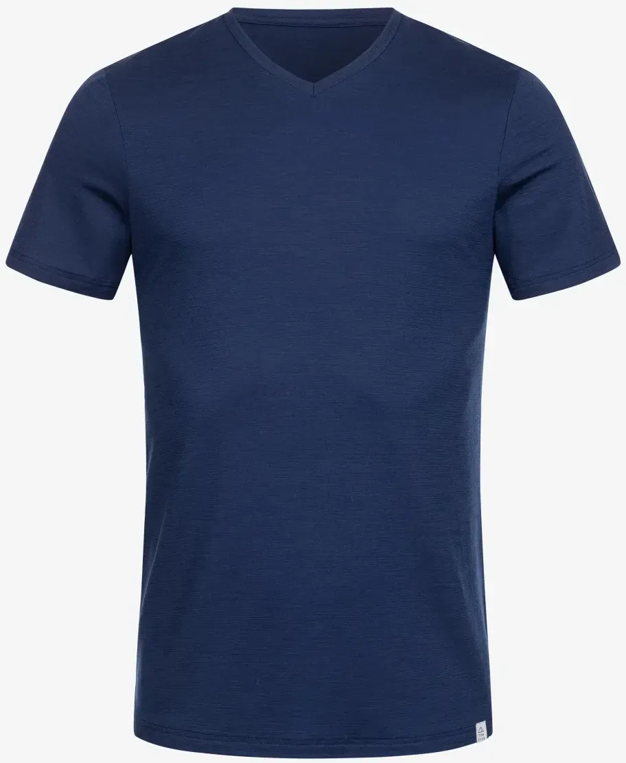 Tom Fyfe Merino Herren T-Shirt V-Ausschnitt Marine S