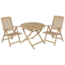 GARDEN PLEASURE Tischgruppe »SOLO«, 3-tlg., Braun, Holz