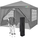 COBIZI Pop up Pavillon 3x3, Faltpavillon 3x3 Wasserdicht Stabil Winterfest |8X Heringe|4X Windseil|UV-Schutz 50+|Hoch Dichte Plane| Pavillon Faltbar 3x3m Partyzelt Faltpavillon 3x3 Gartenpavillon