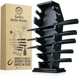 Littlesy Sarg-Messerhalter Mit 14 Magneten für 7 Messer - Gothic-Küchendekoration und -Zubehör, Halloween-Messerhalter für Küche (Ohne Messer)