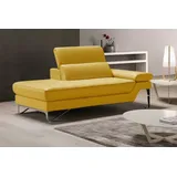 Egoitaliano Ottomane »Princess, elegantes Designsofa mit erstklassigem Sitzkomfort,«, inkl. verstellbarem Kopfteil und edle Designmetallfüße gelb