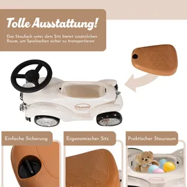 Lemodo Rutschauto Kinderauto im Retrodesign Weiß