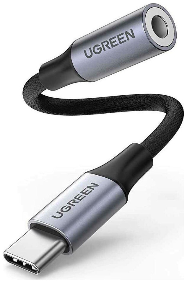 Ugreen USB-C zu 3.5mm Buchse Adapter mit DAC Chip (USB Typ C, 3.5mm), Mobilgerät Adapter, Schwarz