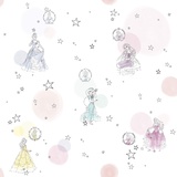KOMAR Disney Vlies Tapete von Komar - Princess Pretty Pastel - 1 Rolle - Größe: 10,05 x 0,53 m - Kinderzimmer, Prinzessin, Königin, Märchen, Mädchen