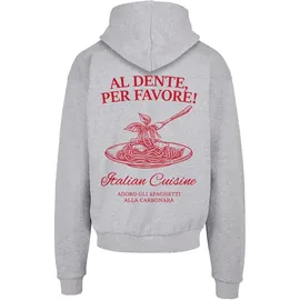 MERCHCODE Al Dente Per Favore Oversized Hoody - Grau