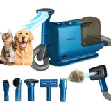 BEHOME Hundeschermaschine mit Staubsauger | 6-in-1 Haustierpflege- und Staubsaugerset Saugt alle Haare leicht auf, Staubsauger, Rasierer und Reinigungszubehör, Leise Schermaschine Hund Katze