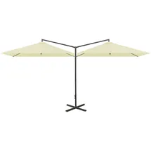 vidaXL Doppel-Sonnenschirm 600 x 300 cm Sandweiß