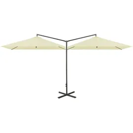 vidaXL Doppel-Sonnenschirm 600 x 300 cm Sandweiß