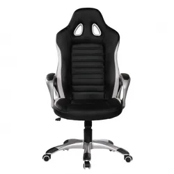 KADIMA DESIGN Chefsessel ENZA Racing-Design, Leder Optik, höhenverstellbar, Gasdruckfeder, weiß