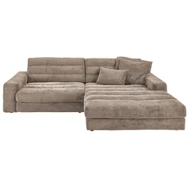 KAWOLA Ecksofa Lana Cord Recamiere rechts taupe