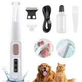 Pfotentrimmer für Hunde,Haustier Haarschneider Pfoten Wasserdichter,Haustierhaarschneider mit Led,Wiederaufladbarer Katzen Trimmer Pfoten,Paw Trim,Paw Trimmer Dog,Hunde Schermaschine