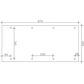 SKANHOLZ Wendland 4,09 x 8,70 m schiefergrau mit EPDM-Dach und Pfostenanker