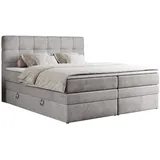 MKS Boxspringbett, ERNI KING 160/200 Hellgrau Velvet - H4