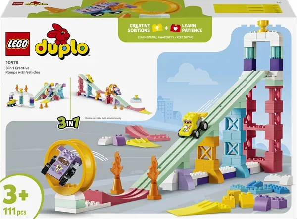 DUPLO 10478 Kreative Sprungschanzen mit kleinen Flitzern 3-in-1-Set