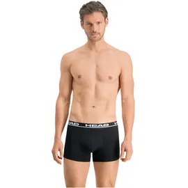 Head Herren Boxershorts im Pack Basic, Baumwoll Stretch, einfarbig Schwarz 2XL Pack