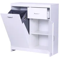 Relaxdays Wäscheschrank, mit 48 l, Wäschesack Weiß,Grau