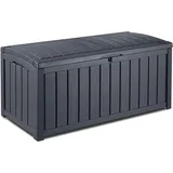 Keter Kissenbox Auflagenbox Gartenbox Sitzbank Wasserdicht 390L Holzoptik Grau