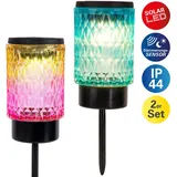NÄVE LED Solarleuchte "Mila", bunt - (L)8.3 cm x (B)8.3 cm x (H)25 cm | Gr.: onesize