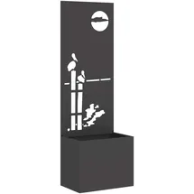 vidaXL Sichtschutz-Leinwand 50 x 150 cm Schwarz Stahl