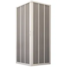 Forte Eck-duschkabine Aus Pvc Mit Faltduschtür Weiss H 185 Mod. Flex Mit Zentraler Öffnung 90x90 Cm