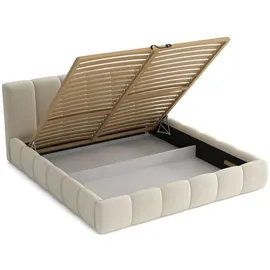 Fun Möbel Polsterbett Doppelbett Giulia 200x200cm Stoff Magic Velvet Rosa