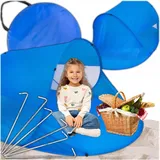 KRUMAD Strandmuschel Pop Up 200 x 120 x 85 cm, Großes Strandzelt für Baby und Erwachsene, Selbstaufbauendes Wurfzelt mit UV 50+ Sonnenschutz