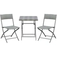 Outsunny Bistroset Polyrattan 3tlg.