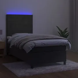 vidaXL Boxspringbett 100 x 200 cm Dunkelgrau