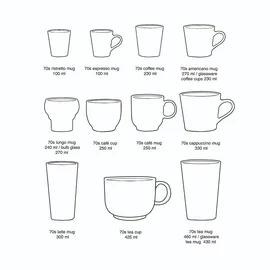 HKliving Cappuccino Tassen 0,33 l Mehrfarbig 4 St.