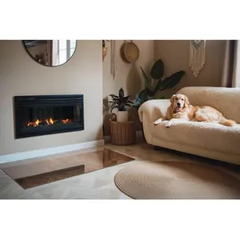 Tulup Glasplatte für Kamin Rechteck 140 x 70 x 0,4 cm Braun