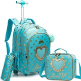 HTgroce Schulranzen Mädchen Schultasche mit Rollen Rucksack Trolley Rucksack mit Rollen Schulranzen mit Rollen für Mädchen Trolley Kinder Mädchen Rucksäcke Kinder Schultasche-Set.