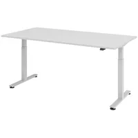 Bümö Schreibtisch grau 200x100 cm, Gestell: Silber, - Büroschreibtisch