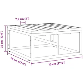 vidaXL Gartenmöbel Schwarz 70 x 70 x 32 cm Metall
