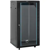 vidaXL 22U Netzwerkschrank auf Rollen 19" IP20 60x60x120 cm