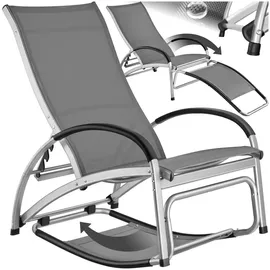 Tectake Avignon Sonnenliege 195 x 59 x 91 cm Grau
