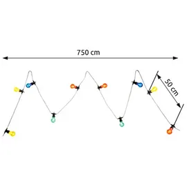 GLOBO LED-Lichterkette Kunststoff 750x6x14,6 cm Schwarz