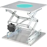 BOOMSTART Hubtisch Labor Hebebühne Edelstahl Labor Hebeplattform 200x200mm Ständer Rack Scissor Laborscherenwagenheber manuelle Steuerung für Labor Laborhebebühne Lab Jack