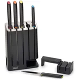 Joseph Joseph Elevate Knives SlimBlock 5-teiliges Messerset mit abnehmbarem Messerschleifer - Schwarz