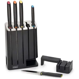 Joseph Joseph Elevate Knives SlimBlock 5-teiliges Messerset mit abnehmbarem Messerschleifer - Schwarz
