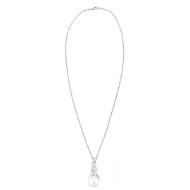 Elli Halskette Infinity Kristalle Süßwasserzuchtperle Silber/Weiß