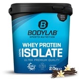 Whey Protein Isolate 2kg Vanille Bodylab24, Eiweißpulver aus Whey Isolat, Whey Protein-Pulver kann den Muskelaufbau unterstützen, konzentriertes Iso-Whey-Protein frei von Aspartam