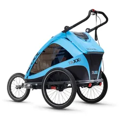 taXXi Kinderfahrradanhänger Elite two - Blue Kinderanhänger mit Federung Fahrradanhänger