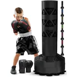 RDX Kinder Freistehender Boxsack 4ft Junior Standboxsäcke Trainingshandschuhe, MMA, Kickboxen,Boxen, Kampfsport, Muay Thai, Boxpartner, Punchingsäcke, Tumbler Boxsäcke Saugfuß (MEHRWEG)