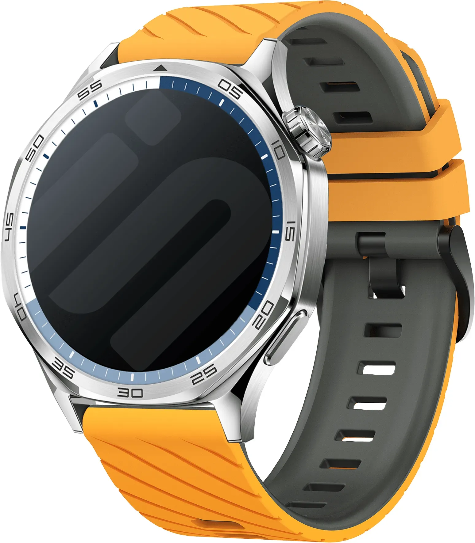 Strap-it Amazfit Cheetah (Pro) Armband Silikon 'Sport' für Amazfit Cheetah  - Dunkelgelb/Grau - Schnallenverschluss