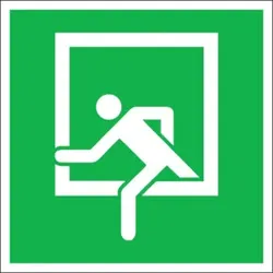 SafetyMarking Fluchtwegschild Folie B150xH150 mm Notausstieg langnachleuchtend