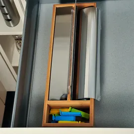 KESPER Folienspender, für 2 Rollen Bambus/Metall 39.5 x 13 x 5.5 cm, Braun