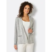 CREATION L Strickjacke in steingrau-champagner-gemustert | Gr.: 44