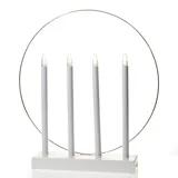 MARELIDA LED Fensterleuchter Glory Kerzenleuchter mit Ring 4flammig 45cm Timer